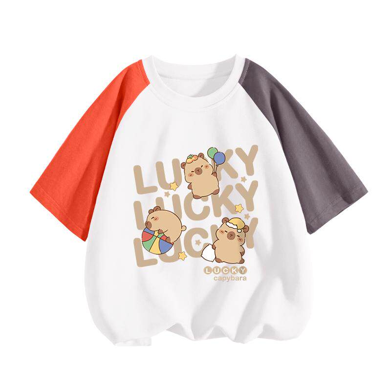 回力童装男童短袖t恤2026新款儿童夏装女童纯棉撞色上衣全棉衣服