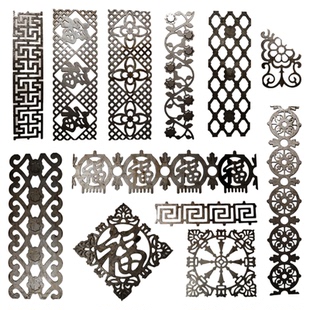 铁艺窗花农村护栏大门配件大全定制围栏铁板冲压庭院镂空焊接装饰