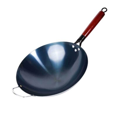 传统老式家用煤气圆底铁锅不粘锅炒锅手工熟铁锅无涂层炒菜锅炒鍋
