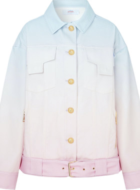 BALMAIN x evian联名款秋冬男女同款印花牛仔外套