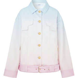 【惊喜直降】BALMAIN x evian联名款秋冬男女同款印花牛仔外套