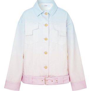 【惊喜直降】BALMAIN x evian联名款秋冬男女同款印花牛仔外套