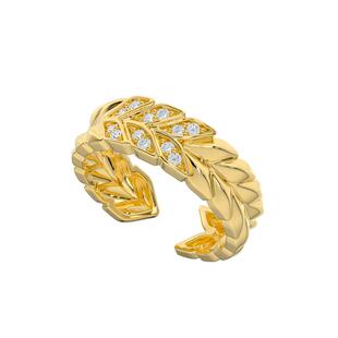 喜珠阁【Grow生长】麦穗双层麦叶戒指开口高级指环女款饰品