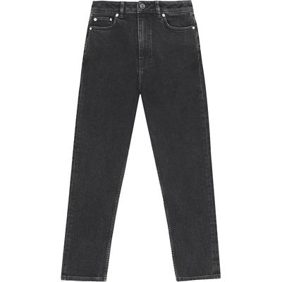 GANNIcutye黑色高腰紧身牛仔裤