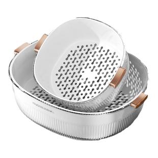 佳帮手洗菜盆沥水篮厨房食品级塑料水果盘客厅家用水果菜篮子洗菜