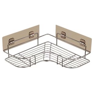 免打孔卫生间浴室厨房不锈钢特大号三角置物架厕所洗漱台墙拐角架