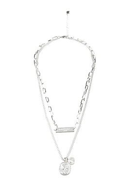 s.deer个性双层锁骨链吊坠项链