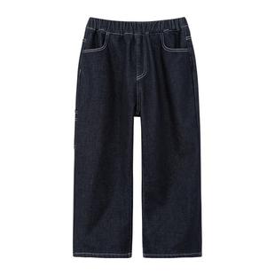 左西童装男童加绒牛仔裤冬季保暖2025新款儿童冬装新年款洋气长裤