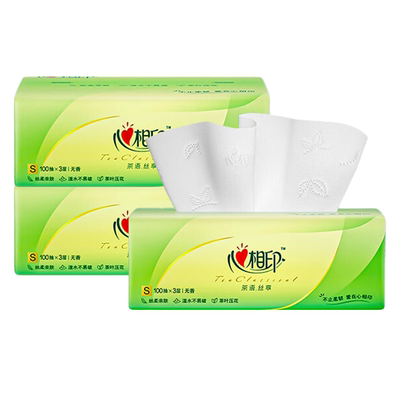 茶语抽纸100抽3包整箱批发