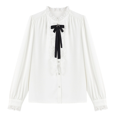 秋水伊人宫廷风长袖衬衫