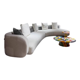 意式极简贝塞尔异形组合沙发现代轻奢大小户型别墅大平层布艺沙发