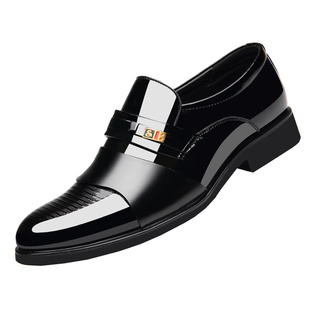 皮鞋男真皮透气春秋韩版商务正装内增高休闲男鞋黑色青年英伦婚鞋