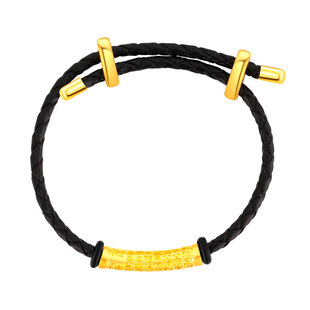 水贝黄金官方旗舰店足金999心经弯管手绳小克重路路通手链送女友