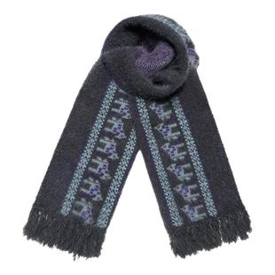 【马年限定】Unvesno(UN)百搭仿貂毛费尔岛提花新年小马针织围巾