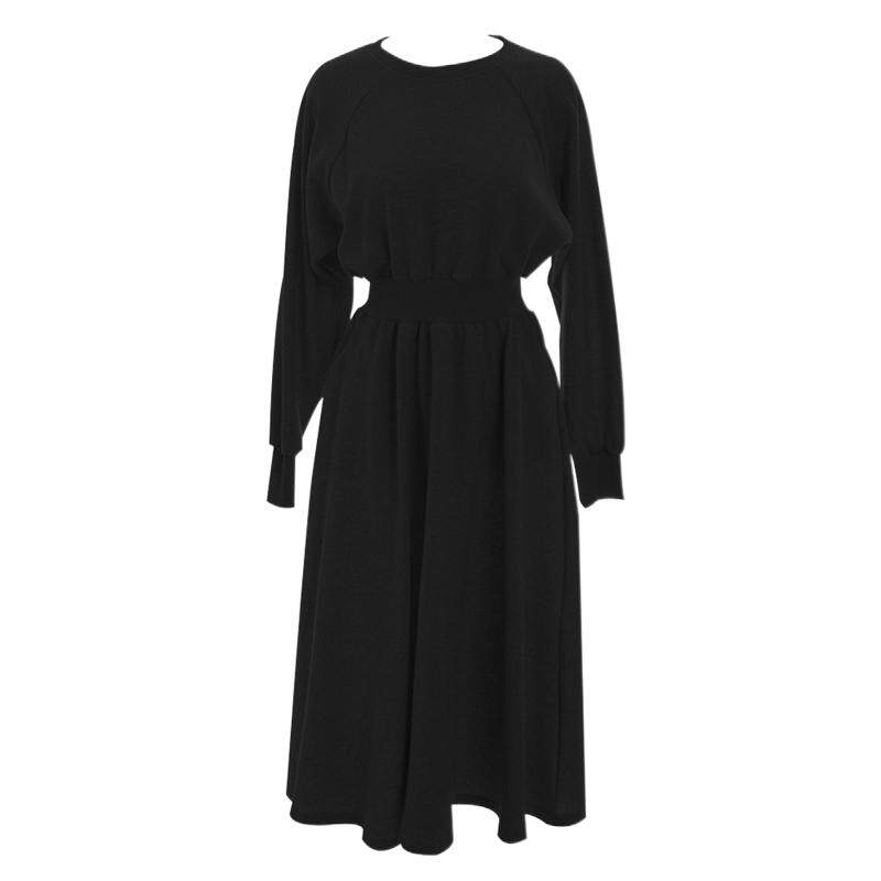秋季气质卫衣裙女加绒高腰收腰显瘦连衣裙青春甜美学院风大摆裙