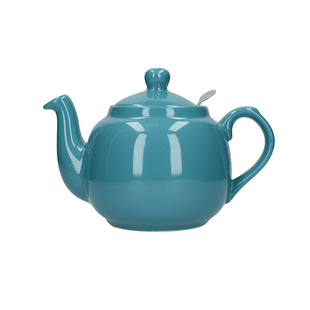 LondonPottery蓝绿色田园英国茶壶陶瓷泡茶壶茶具带滤网礼物600ml
