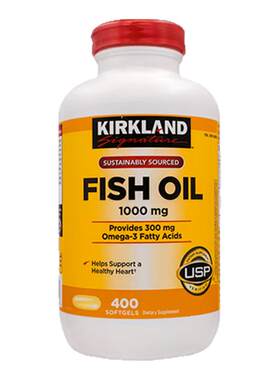 美国原装进口Kirkland fish oil柯克兰深海鱼油胶囊1000mg400粒