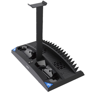 适用playstation游戏机PS4游戏主机散热底座slim风扇降温散热支架pro防滑架手柄充电座游戏碟桌面整理耳机架