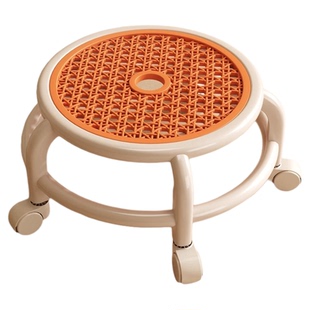 万向轮小凳子滑轮矮凳移动小型家用美缝小板凳坐凳带轮子的小圆凳