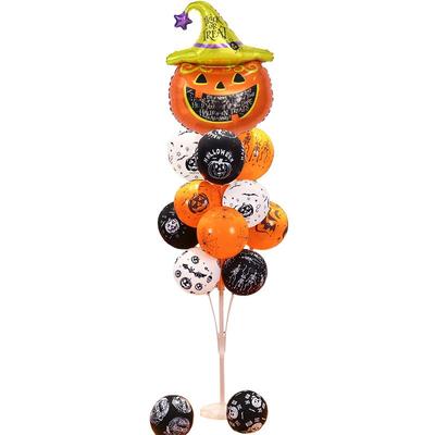 万圣节活动布置恐怖氛围气球立柱