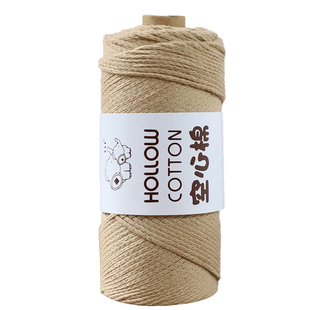 精梳空心棉线棉线毛线2mm硬挺圆股纱线手工编织diy勾钩织包包专用