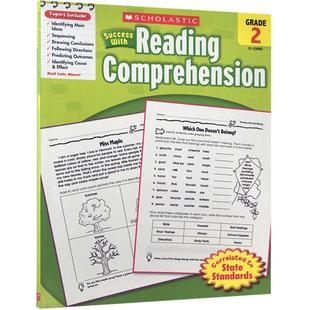英文原版Scholastic Success with Reading Comprehension Grade 2学乐成功美国小学二年级语法练习册附答案课外作业家庭辅导