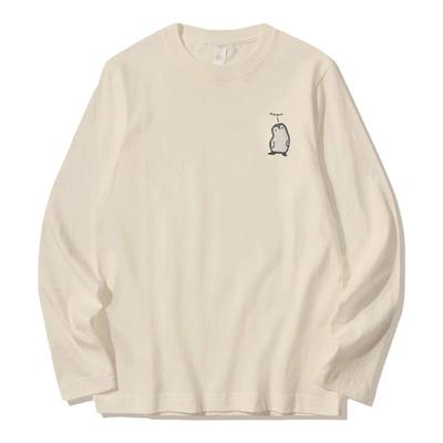 儿童纯棉奶油杏色长袖T恤春秋