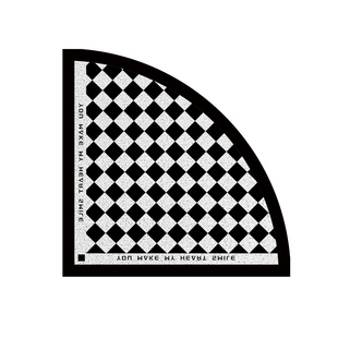 现代轻奢扇形入户门地垫黑白棋盘格子家用门厅脚垫丝圈垫半圆地毯