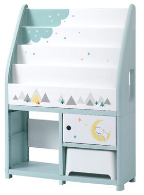 也雅玩具收纳架儿童书架落地