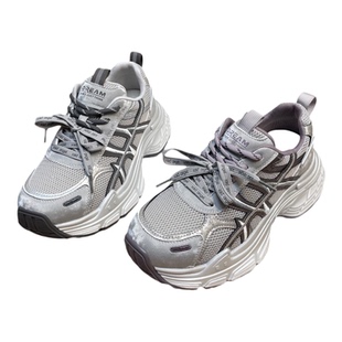 高鹏真皮老爹鞋女款2026春季新款百搭轻便超火不累脚厚底休闲女鞋