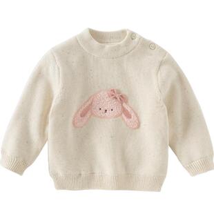 戴维贝拉保暖新款冬装女童毛衣宝宝半高领针织衫儿童加绒套头上衣