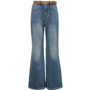 ONLY冬季复古百搭高腰加绒喇叭裤牛仔裤女|124432034