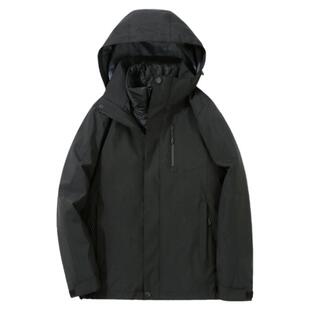 户外羽绒男女士休闲冲锋衣可拆卸外套秋冬防风防水三合一潮牌定制