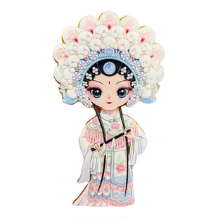 金属戏曲人物冰箱贴京剧脸谱文创纪念品磁贴穆桂英关羽杨贵妃磁吸