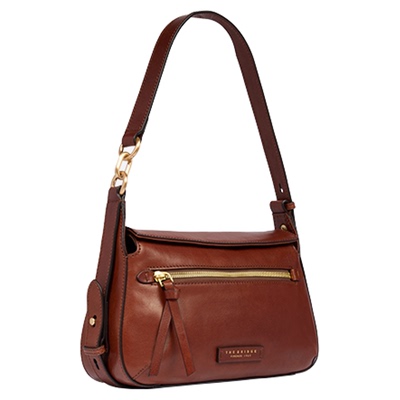 The Bridge/桥牌【植鞣工艺】INGRID系列女士翻盖磁吸牛皮斜挎包