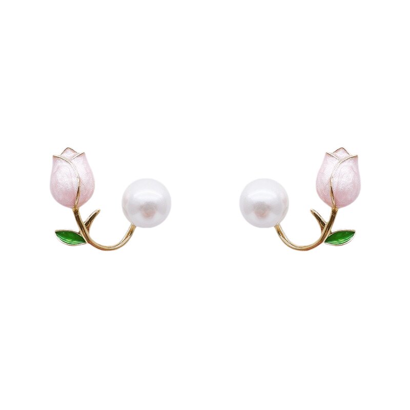 轻奢小众设计郁金香花朵耳环