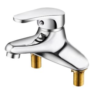 全铜老款双孔龙头面盆冷热洗脸盆台盆洗手池三孔卫生间水龙头两用