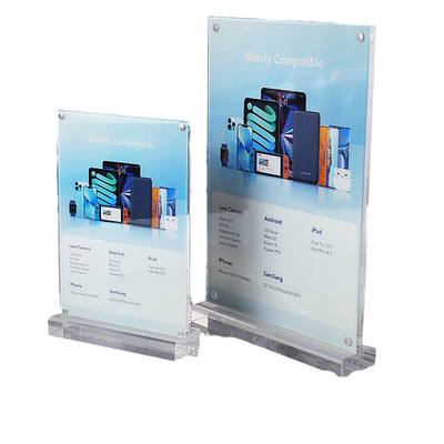 亚克力立式高档强磁T型台卡展示架广告牌苹果华为手机店台牌桌牌