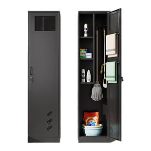 304不锈钢单双门清洁柜学校工具收纳柜阳台拖把户外储物保洁柜