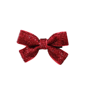 黄小妞韩版可爱女童过年发夹宝宝发卡亮片洋气儿童新年蝴蝶结发饰