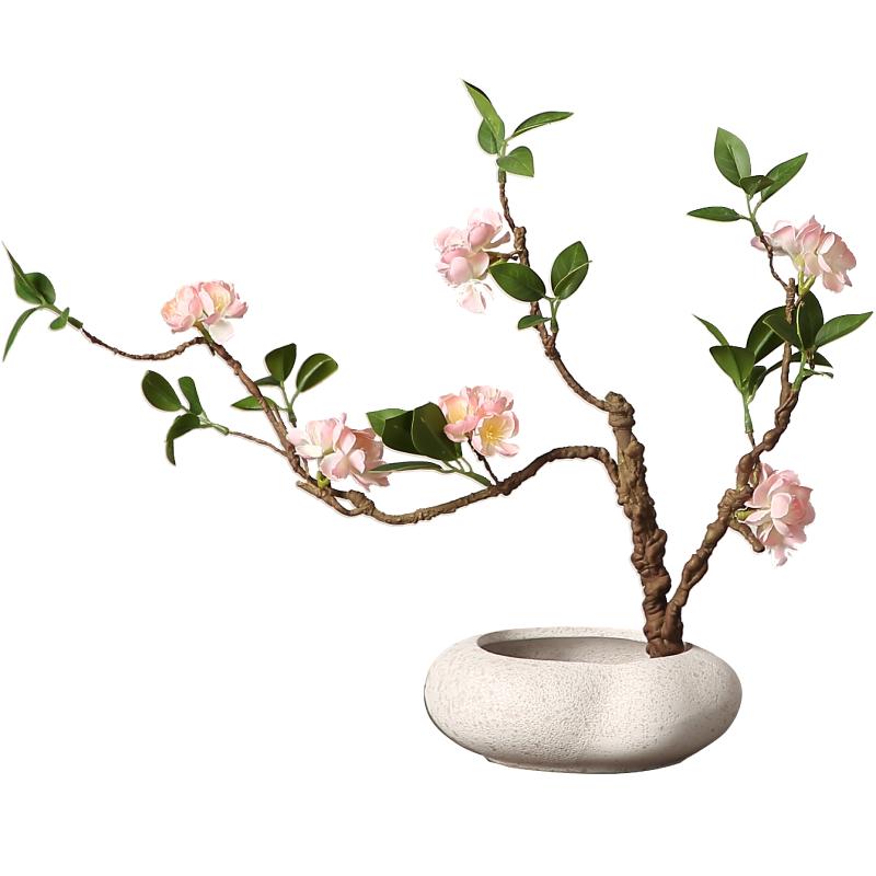 仿真花套餐陶瓷花盆桌面摆放装饰