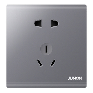 俊朗旗舰店官网开关插座面板家用86型五孔墙壁 16A空调二三哑砂灰