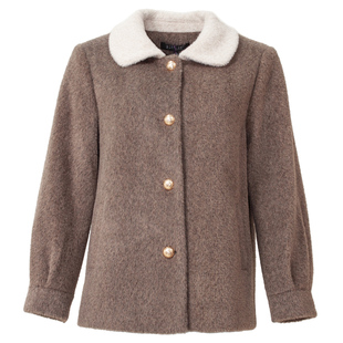 贝特如外套仿水貂绒毛领中年女妈妈装冬季新款减龄洋气短款时尚ES