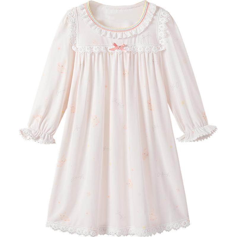 英氏莫代尔女童睡裙儿童公主连衣裙长袖小女孩中大童春秋2026新款
