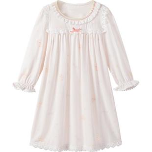 英氏莫代尔儿童睡裙女童公主连衣裙长袖女孩中大童春秋冬2025新款