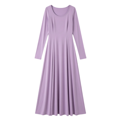 气质长裙莫代尔紫色高腰高级感