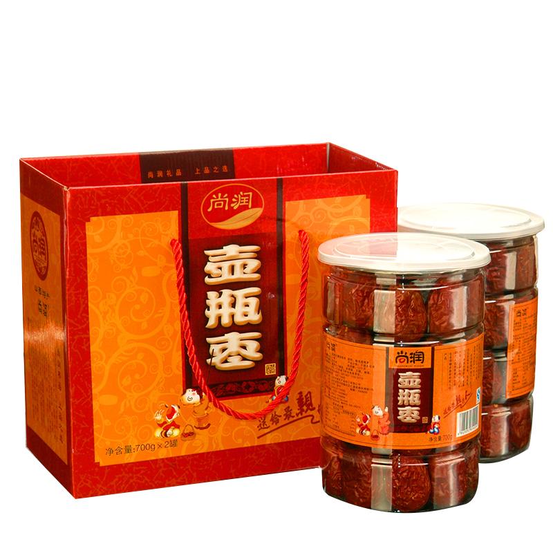 尚潤壺瓶棗禮盒包裝盒山西特產(chǎn)太谷壺瓶棗好紅棗1400g孕婦干大棗