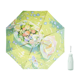 左都太阳伞超强防晒防紫外线女晴雨两用轻小巧便携口袋五折遮阳伞