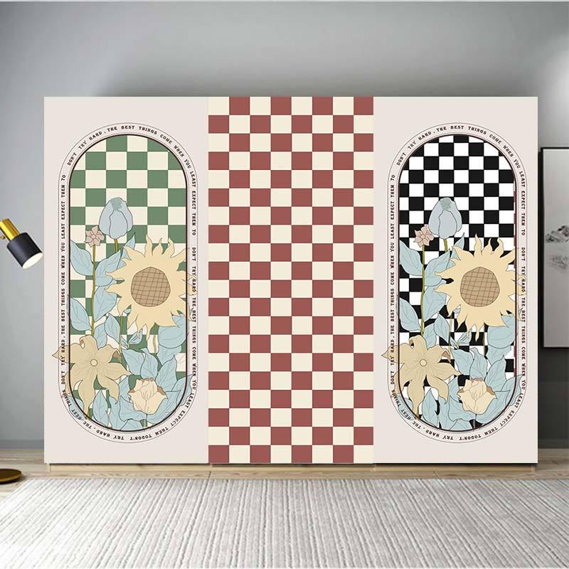 简约玻璃门改造衣柜贴纸推拉门贴画移门翻新定制衣橱简欧自粘贴