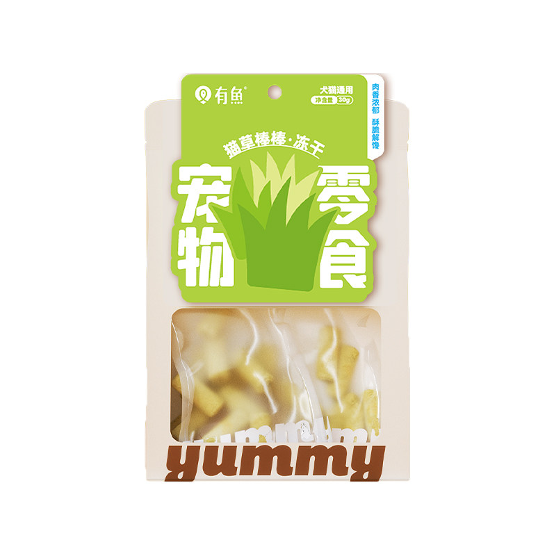 有鱼冻干猫草棒猫草粒30g